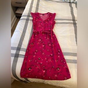 Ann Taylor Maroon Floral Dress